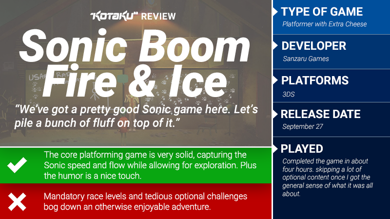 Illustration for article titled Sonic Boom: Fire & Ice: The Kotaku Review